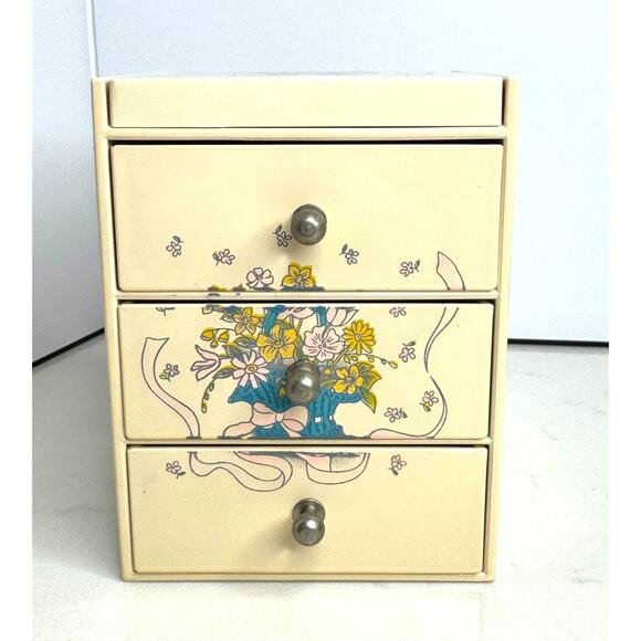 Vintage Yamanaka Lacquerware 3-Drawer Jewelry/Trinket Box w/Mirror - Picture 3 of 9